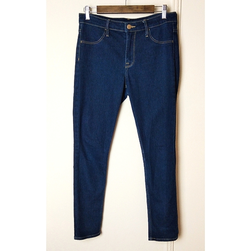 &Denim Skinny Ankle Jeans Dark Indigo Wash Denim w/ Stretch Size 29